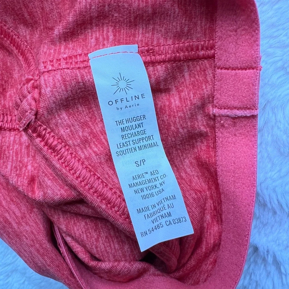OFFLINE by Aerie The Hugger Recharge Sports Bra Pink Heathered Racerback Small